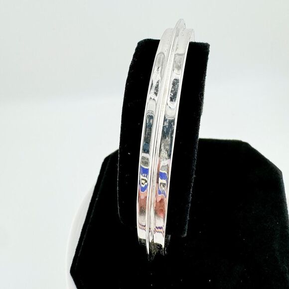 Vintage Star Shaped Cuff Bracelet Engraved Y2K Unique Affirmation Silver Tone - Picture 6 of 14